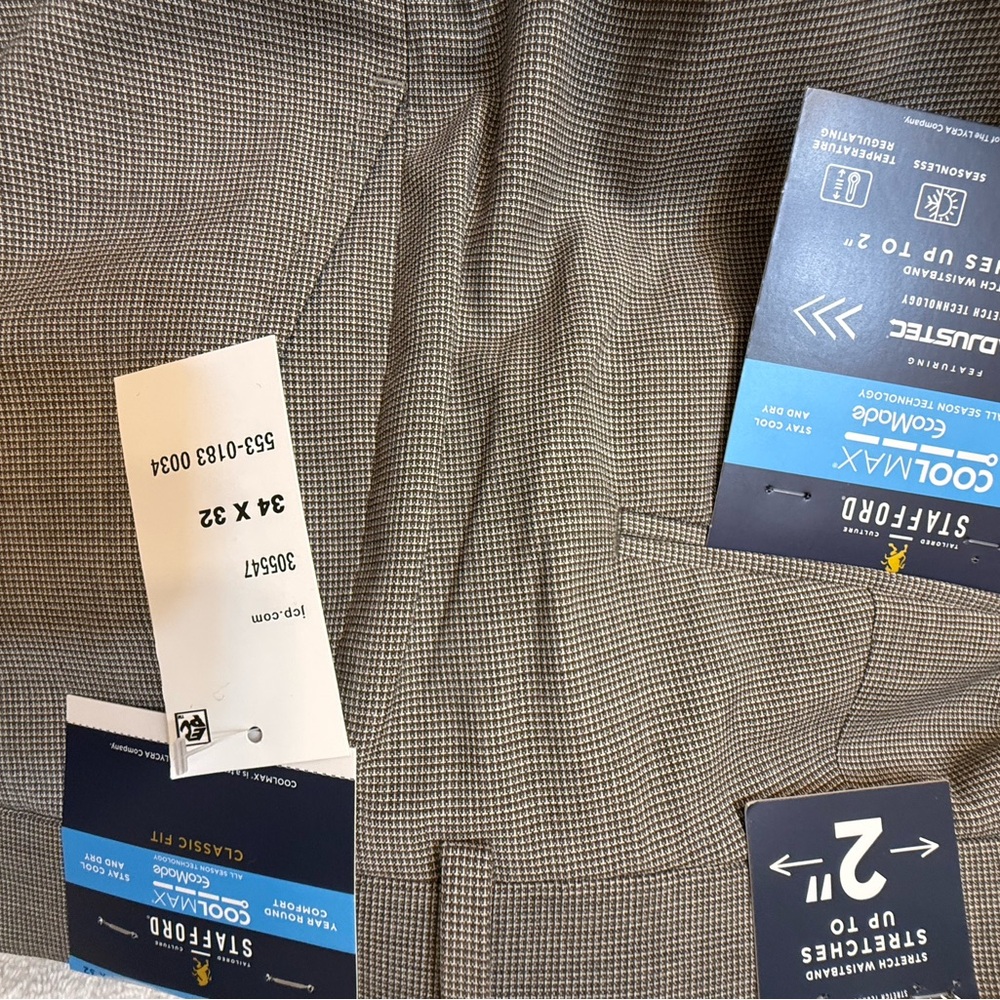 NWT Stafford Men's Brown & Tan 3-Piece Suit - Picture 9 of 13